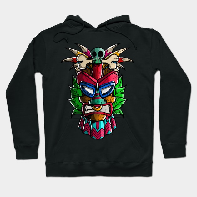 TIKI  MASK cartoon Hoodie by A Comic Wizard